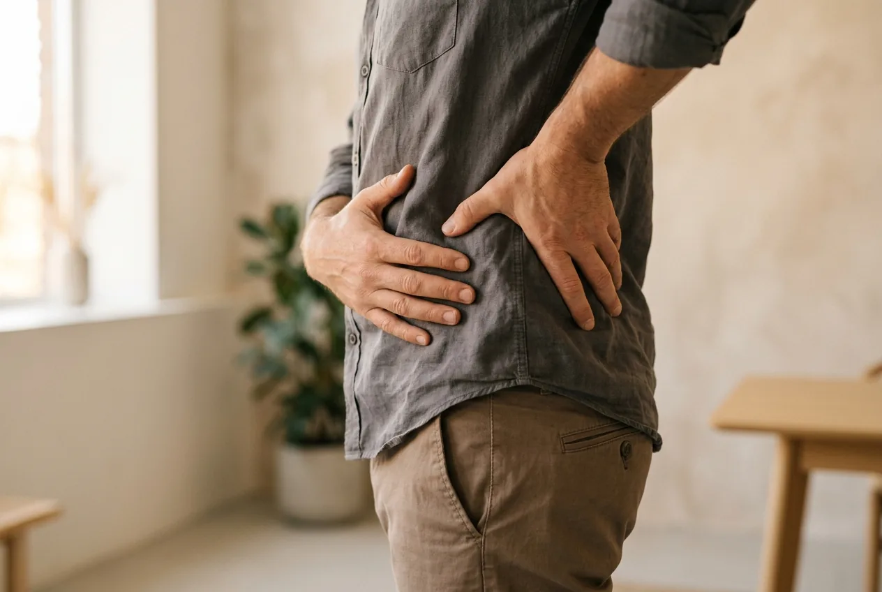 Lower back pain that wraps around to the front