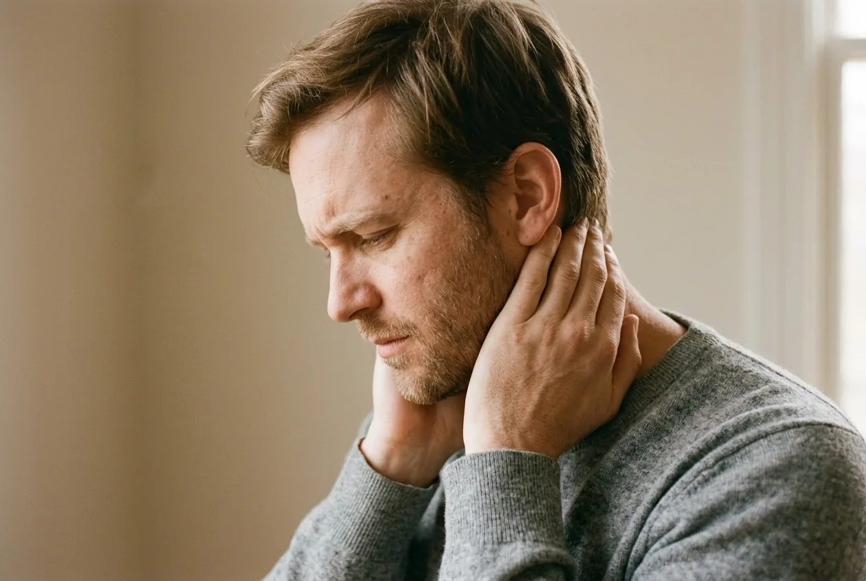Neck pain at the base of your skull from your phone