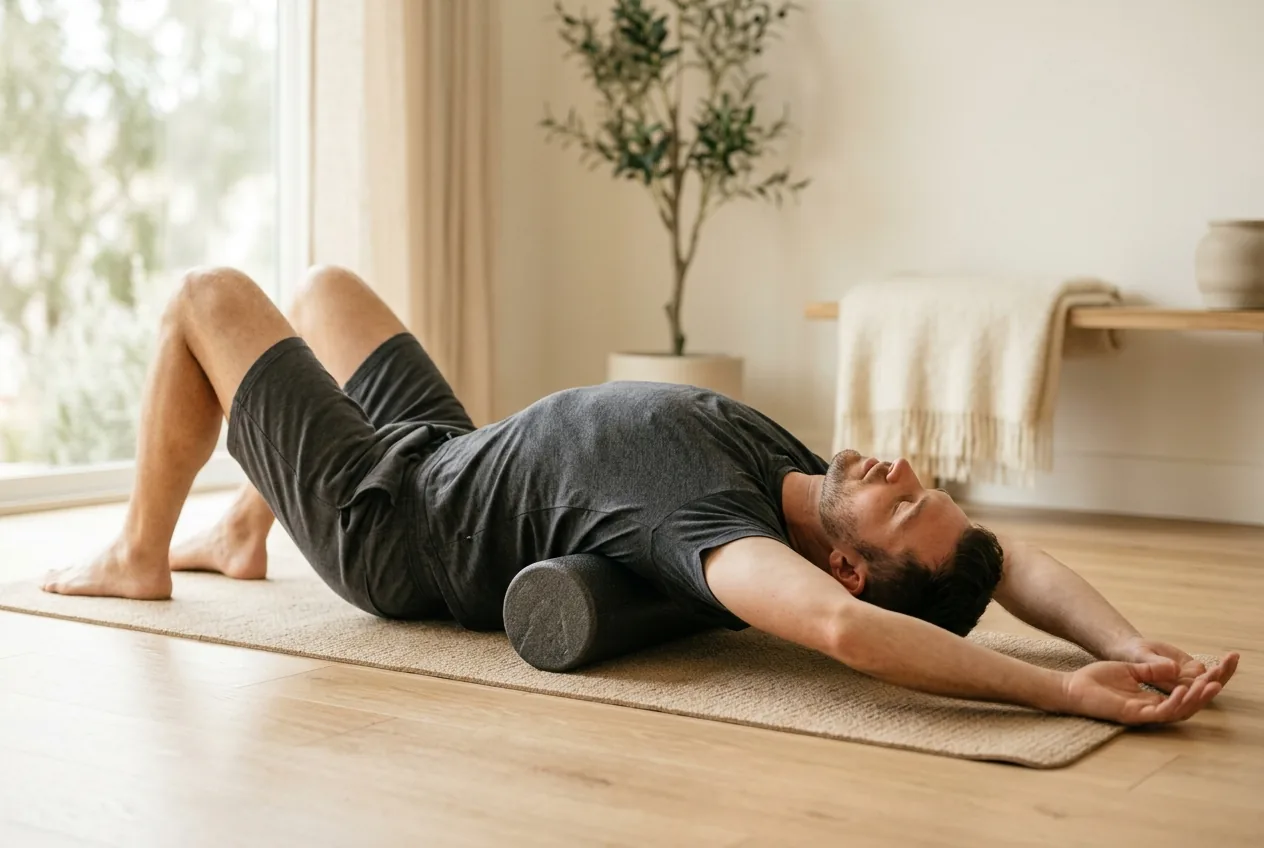 Thoracic extension exercises for a stiff upper back